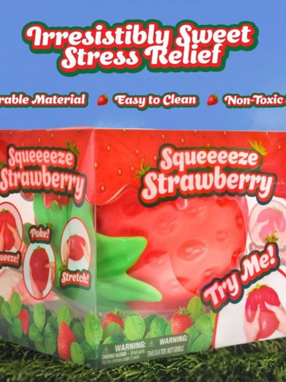 Jumbo 5.75 Inch Strawberry Squishy Toy Slow Rising Stress Relief Squeeze Toy Rea